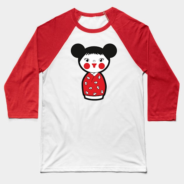 Kokeshi Doll #1 Baseball T-Shirt by andrew_kelly_uk@yahoo.co.uk